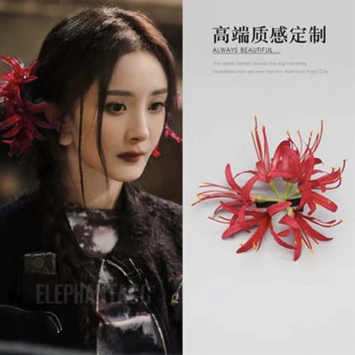 Kẹp Hoa Cài Tóc - bỉ ngạn đỏ