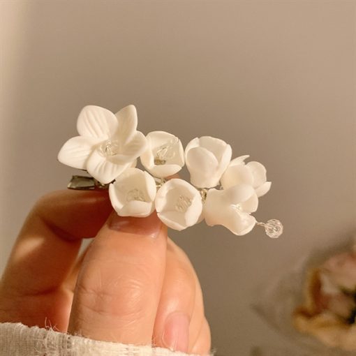 1 Cặp kẹp Hoa Nhí Màu Trắng - - Hình ảnh 4