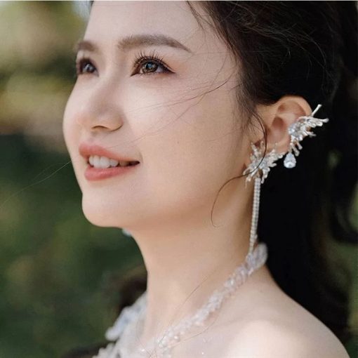 Bông Tai Vành Tai - Hồ Điệp Đính Đá Zircon - Hình ảnh 4