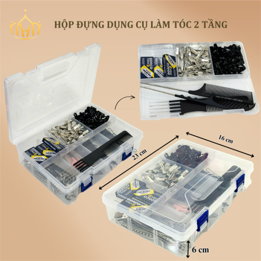 Hộp Đựng Dụng Cụ Làm Tóc - Hộp 2 Tầng