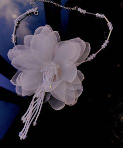 Vòng Cổ Đính Hoa Dành Cho Cô Dâu, Choker Hoa, Phụ Kiện Cưới - Dây Cườm Đính Hoa Voan Tua Phale