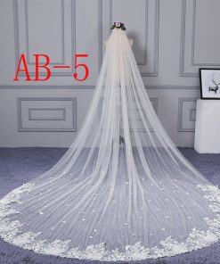 VOAN DÀI KẾT HOA NHÍ VIỀN REN CAO CẤP 1 LỚP 350CM VOAN LÚP CÔ DÂU MÀU TRẮNG KEM -