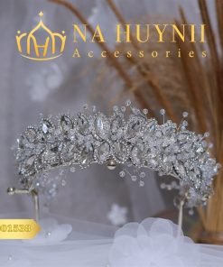 Băng Đô Đá Phụ Kiện Cài Tóc Cô Dâu - Line Lớn