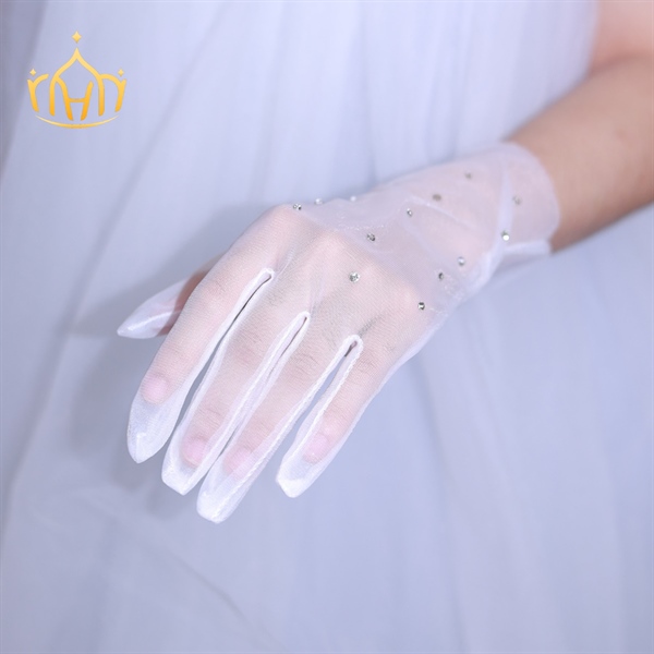 GĂNG TAY NGẮN ĐÍNH ĐÁ PHỤ KIỆN CƯỚI PHỤ KIỆN CÔ DÂU - - Hình ảnh 5