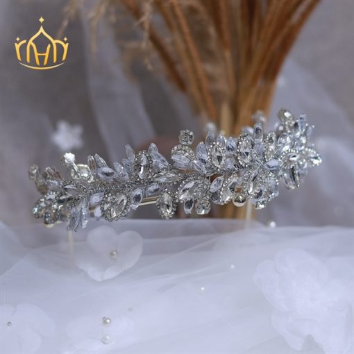 Băng Đô Đá Phụ Kiện Cài Tóc Cô Dâu - Line Vừa - Hình ảnh 4