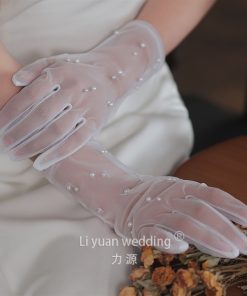 GĂNG TAY VOAN NGẮN ĐÍNH CƯỜM PHỤ KIỆN CƯỚI PHỤ KIỆN CÔ DÂU -