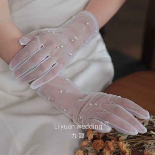 GĂNG TAY VOAN NGẮN ĐÍNH CƯỜM PHỤ KIỆN CƯỚI PHỤ KIỆN CÔ DÂU -