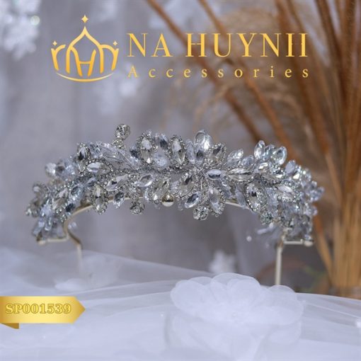 Băng Đô Đá Phụ Kiện Cài Tóc Cô Dâu - Line Vừa