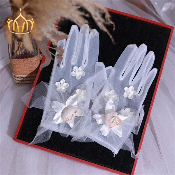 GĂNG TAY HOA ĐÍNH HẠT TRAI PHỤ KIỆN CƯỚI PHỤ KIỆN CÔ DÂU - - Hình ảnh 4
