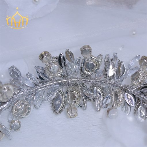 Băng Đô Đá Phụ Kiện Cài Tóc Cô Dâu - Line Vừa - Hình ảnh 5