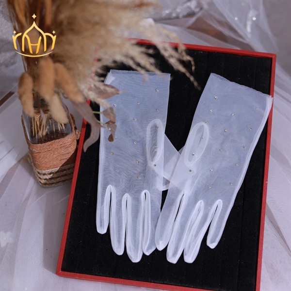 GĂNG TAY NGẮN ĐÍNH ĐÁ PHỤ KIỆN CƯỚI PHỤ KIỆN CÔ DÂU - - Hình ảnh 4