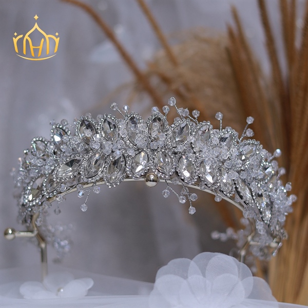 Băng Đô Đá Phụ Kiện Cài Tóc Cô Dâu - Line Lớn - Hình ảnh 2