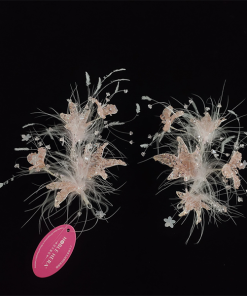 Set Ốp Đá Phale - Hoa Cánh Nhọn Mix Lông Vũ Màu Hồng Pastel