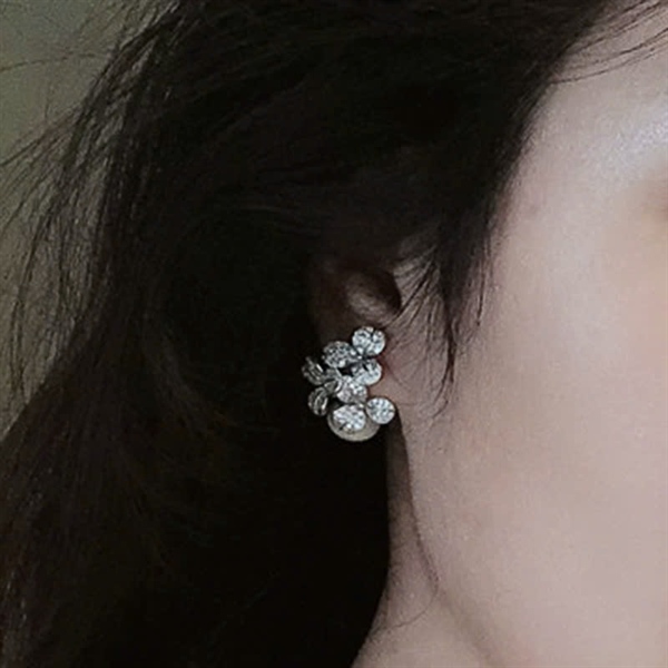 Bông Tai Đá Mix Hạt Trai Phụ Kiện Cưới - 14 - Hình ảnh 4