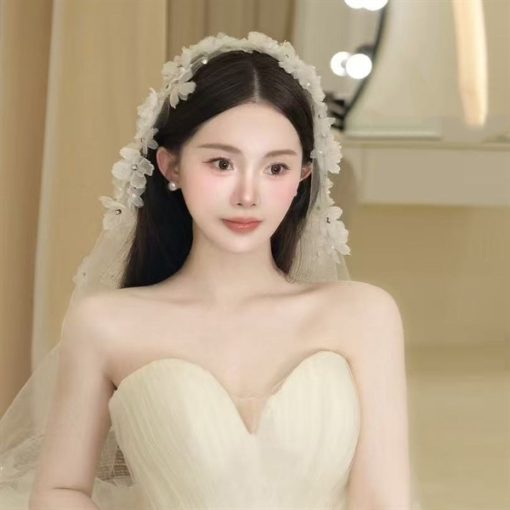Voan Hoa Đính Đá Hạt Trai 150cm - - Hình ảnh 2