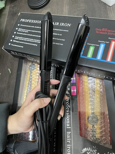 MÁY DUỖI TÓC KẾT HỢP UỐN TÓC MAY YOUNG - màu đen - Hình ảnh 2