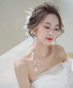 Băng Đô Cô Dâu Cài Hoa Nhẹ Nhàng, Bờm Hoa Cài Tóc - Hoa Voan