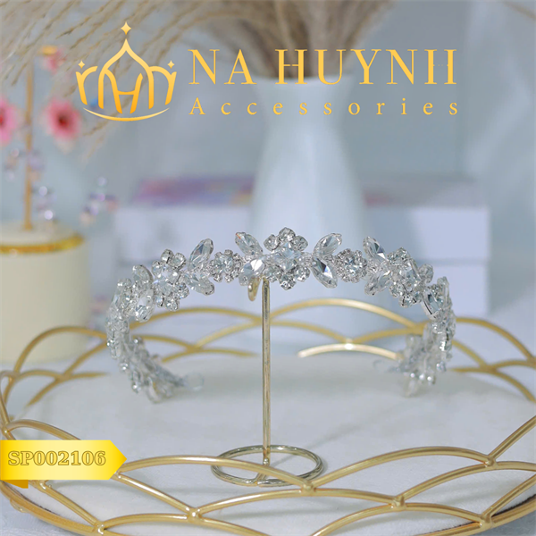 Băng Đô Đá Phụ Kiện Cài Tóc Cô Dâu - Line Nhỏ