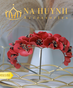 Băng Đô Cô Dâu Cài Hoa Nhẹ Nhàng, Bờm Hoa Cài Tóc - Đỏ