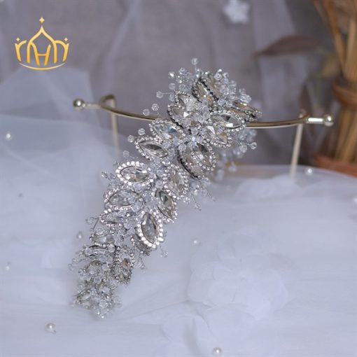 Băng Đô Đá Phụ Kiện Cài Tóc Cô Dâu - Line Lớn - Hình ảnh 4