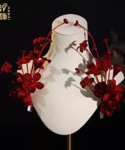 Set 2 Kẹp Hoa Màu Đỏ - Hoa Hồng Mix Hoa 5 Cánh