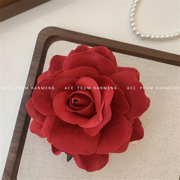Kẹp Hoa Cài Tóc - Hoa Hồng Đỏ