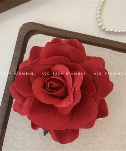 Kẹp Hoa Cài Tóc - Hoa Hồng Đỏ