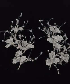 Set Ốp Đá Phale - Hoa 3 Cánh Phale Đính Đá Mix Lông Vũ