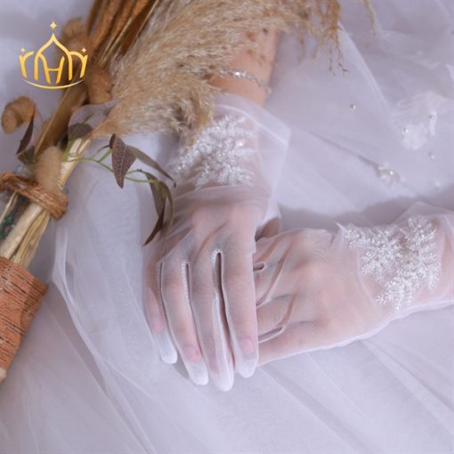 GĂNG TAY VOAN ĐÍNH HOA TUYẾT PHỤ KIỆN CƯỚI PHỤ KIỆN CÔ DÂU - - Hình ảnh 3