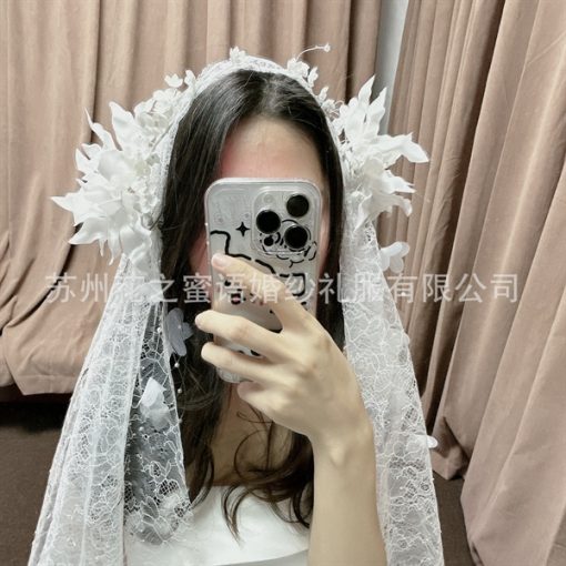 VOAN REN TRẮNG 1 LỚP 80CM PHỤ KIỆN CÔ DÂU PHỤ KIỆN CHỤP HÌNH - - Hình ảnh 3