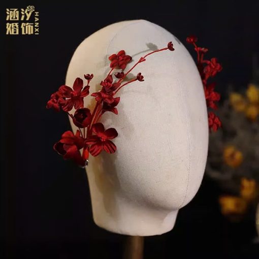 Set 2 Kẹp Hoa Màu Đỏ - Hoa Hồng Mix Hoa 5 Cánh - Hình ảnh 5