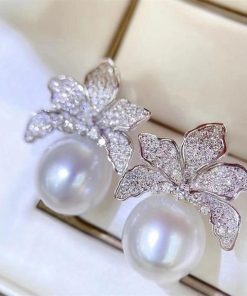Bông Tai Đá Mix Hạt Trai Phụ Kiện Cưới - 16