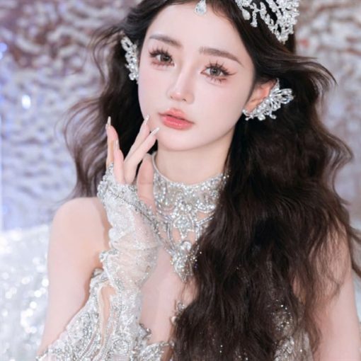 Bông Tai Vành Tai - Hồ Điệp Đá Mix Ngọc Trai - Hình ảnh 3