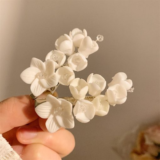 1 Cặp kẹp Hoa Nhí Màu Trắng -