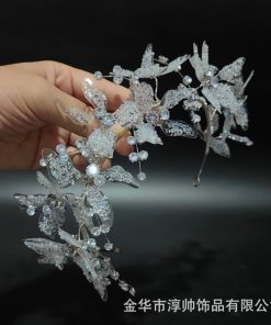 Băng Đô Đá Phụ Kiện Cài Tóc Cô Dâu - Hồ Điệp Pha Lê