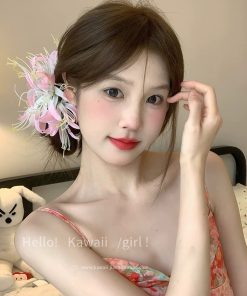 Kẹp Hoa Cài Tóc - bỉ ngạn hồng