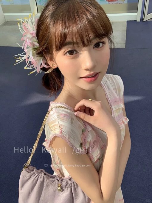 Kẹp Hoa Cài Tóc - bỉ ngạn hồng - Hình ảnh 2