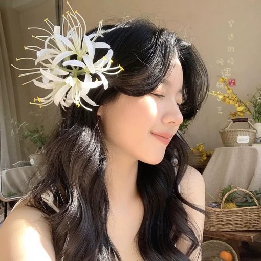 Kẹp Hoa Cài Tóc - bỉ ngạn trắng - Hình ảnh 5