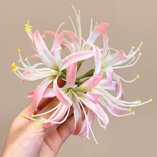 Kẹp Hoa Cài Tóc - bỉ ngạn hồng - Hình ảnh 4