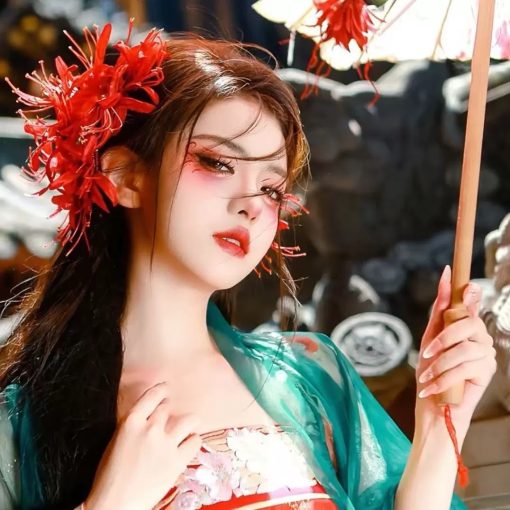 Kẹp Hoa Cài Tóc - bỉ ngạn đỏ - Hình ảnh 7