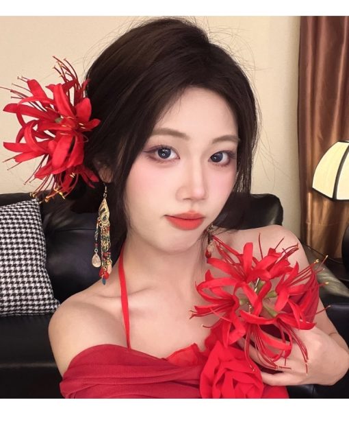 Kẹp Hoa Cài Tóc - bỉ ngạn đỏ - Hình ảnh 8