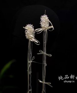 Set Kẹp Hạt Trai - Đính Nơ Tua Rua