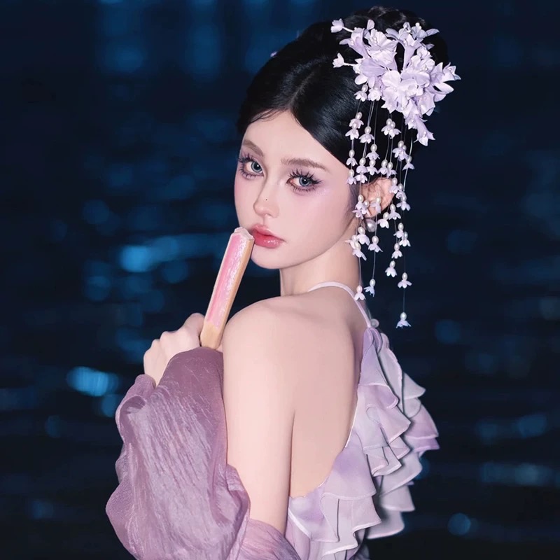 Cài Hoa Nhí Tua Rua - Tím - Hình ảnh 2