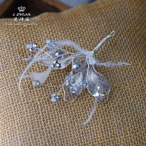 Set 3 Món Hoa Phale Mix Lông Vũ Cao Cấp - Trắng - Hình ảnh 3