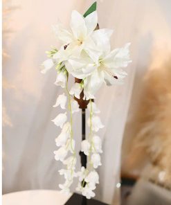 Kẹp Hoa Ly Mix Hoa Hoa Chuông Rơi - Trắng