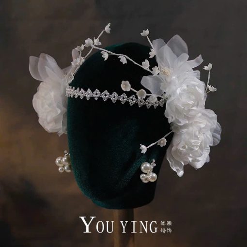 Set Hoa Mẫu Đơn Kèm Choker Bông Tai - - Hình ảnh 10