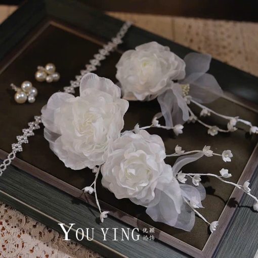Set Hoa Mẫu Đơn Kèm Choker Bông Tai - - Hình ảnh 13