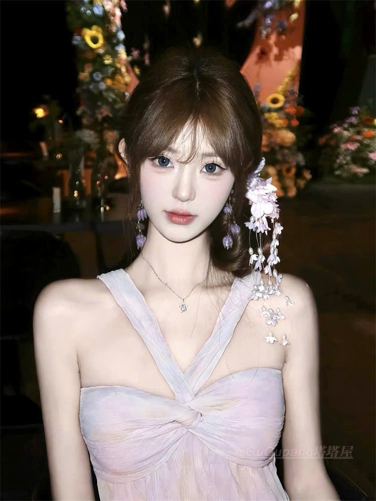 Cài Hoa Nhí Tua Rua - Tím - Hình ảnh 4