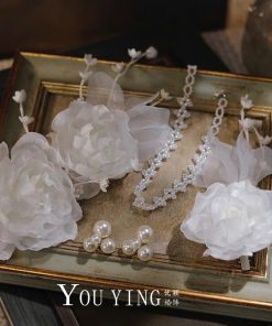 Set Hoa Mẫu Đơn Kèm Choker Bông Tai -