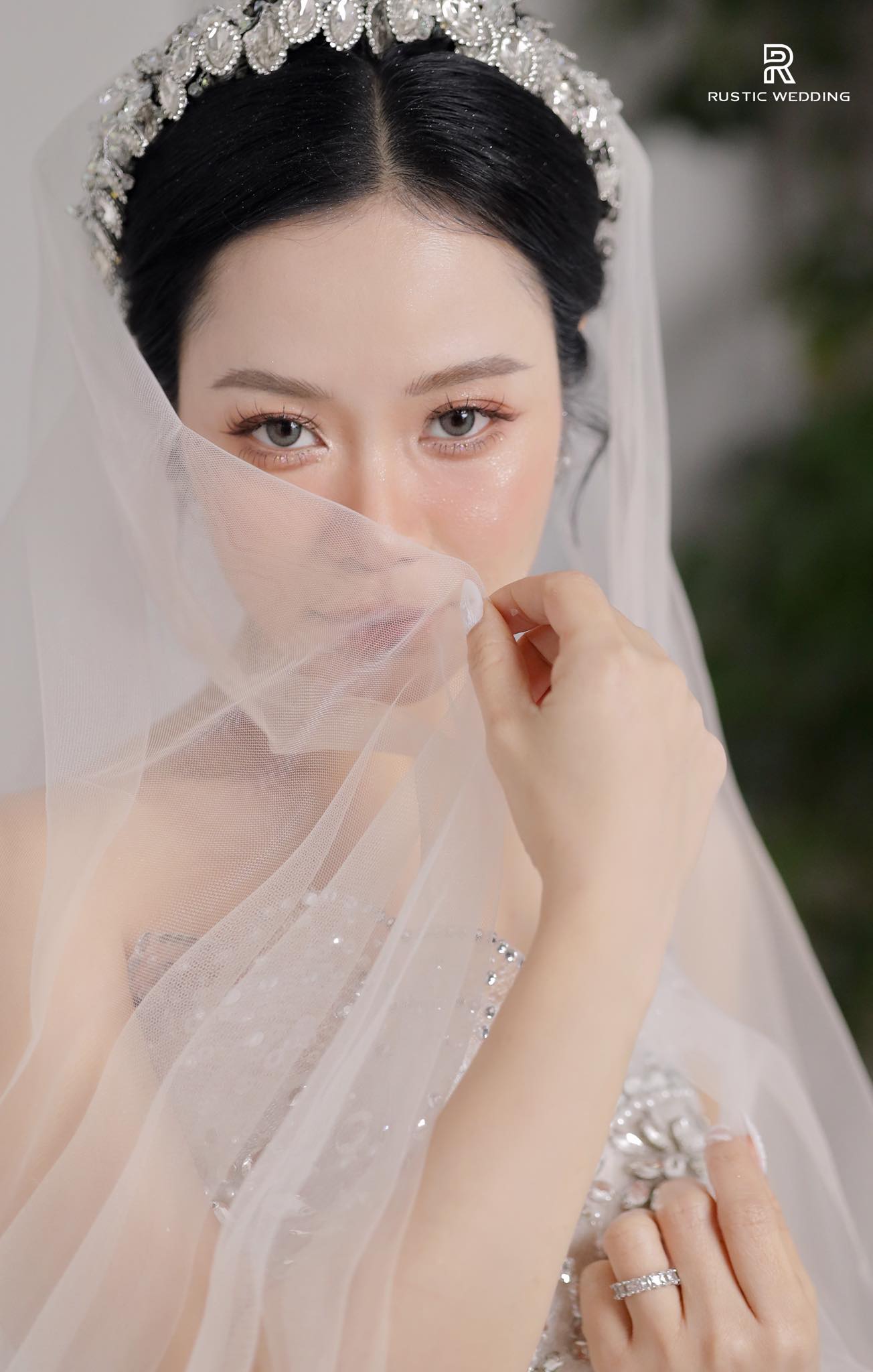 Băng Đô Đá Phụ Kiện Cài Tóc Cô Dâu - Line Lớn - Hình ảnh 9